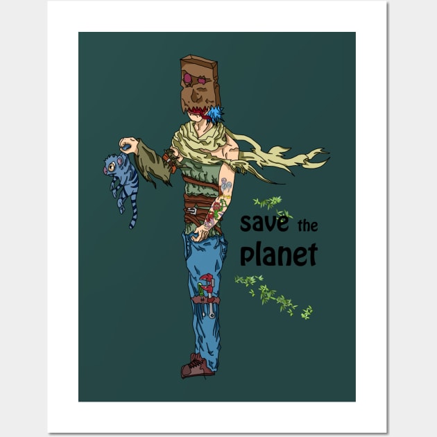 BagMan wants to save the planet Wall Art by lalotam3